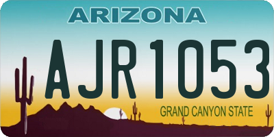 AZ license plate AJR1053