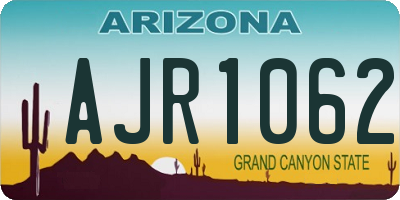 AZ license plate AJR1062