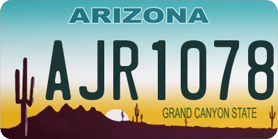 AZ license plate AJR1078