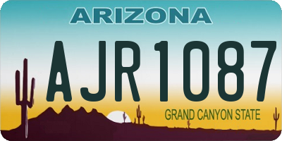 AZ license plate AJR1087