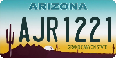 AZ license plate AJR1221