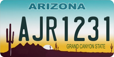 AZ license plate AJR1231