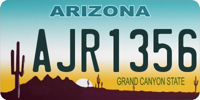 AZ license plate AJR1356