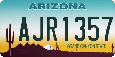 AZ license plate AJR1357