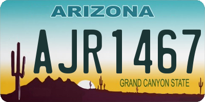 AZ license plate AJR1467