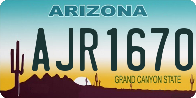 AZ license plate AJR1670