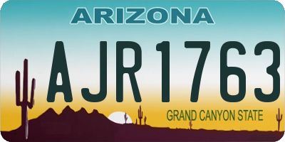 AZ license plate AJR1763