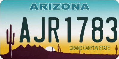 AZ license plate AJR1783