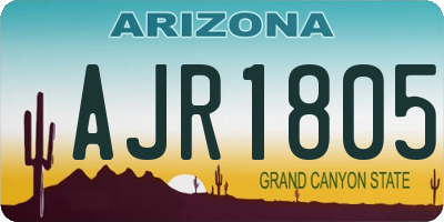 AZ license plate AJR1805