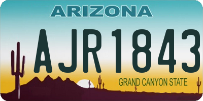 AZ license plate AJR1843