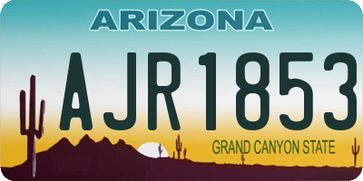 AZ license plate AJR1853