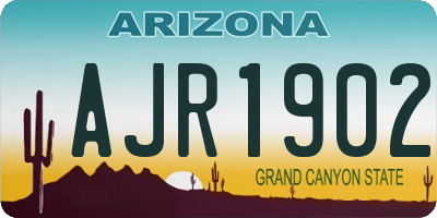 AZ license plate AJR1902