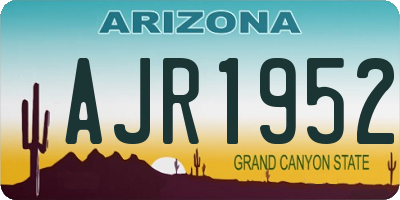 AZ license plate AJR1952