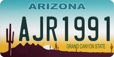 AZ license plate AJR1991