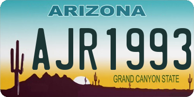 AZ license plate AJR1993