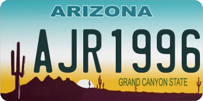 AZ license plate AJR1996