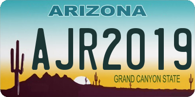 AZ license plate AJR2019