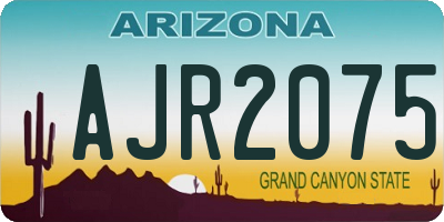 AZ license plate AJR2075