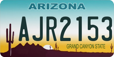 AZ license plate AJR2153
