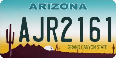 AZ license plate AJR2161