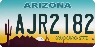 AZ license plate AJR2182