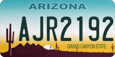AZ license plate AJR2192
