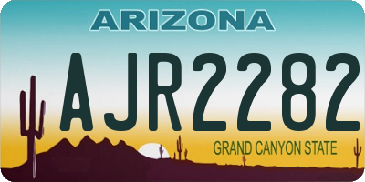 AZ license plate AJR2282