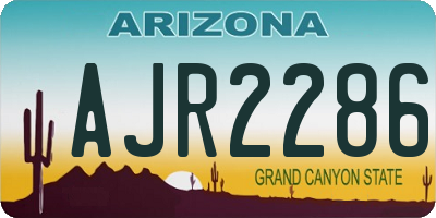 AZ license plate AJR2286