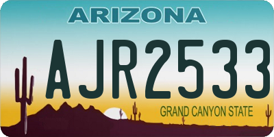 AZ license plate AJR2533