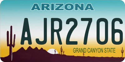 AZ license plate AJR2706