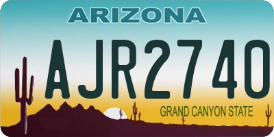 AZ license plate AJR2740
