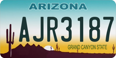 AZ license plate AJR3187