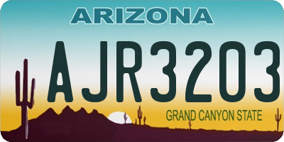 AZ license plate AJR3203