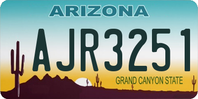AZ license plate AJR3251