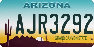 AZ license plate AJR3292