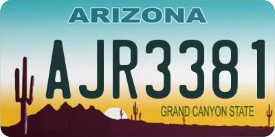 AZ license plate AJR3381