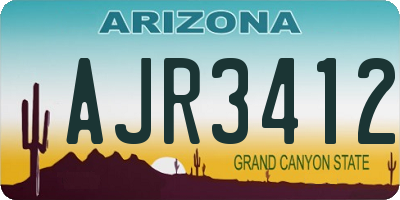 AZ license plate AJR3412