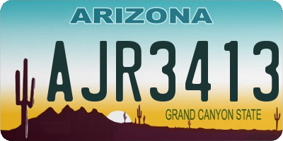 AZ license plate AJR3413