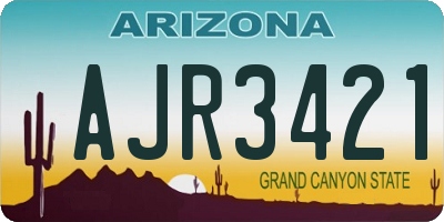 AZ license plate AJR3421