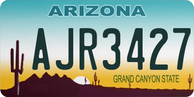 AZ license plate AJR3427