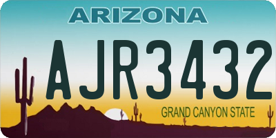 AZ license plate AJR3432