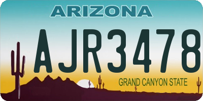 AZ license plate AJR3478