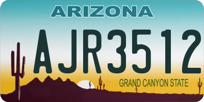 AZ license plate AJR3512