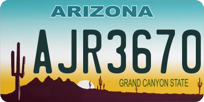 AZ license plate AJR3670