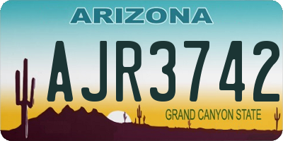 AZ license plate AJR3742