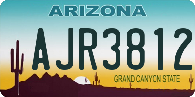 AZ license plate AJR3812