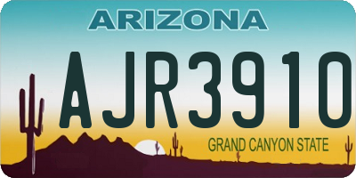 AZ license plate AJR3910