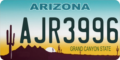 AZ license plate AJR3996