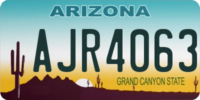AZ license plate AJR4063