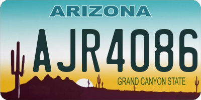 AZ license plate AJR4086